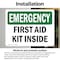 Signmission First Aid Kit Inside, 5 in W x Rectangle, Vinyl Decal OS-2PACK-EM-D-35-L-10371 - alternate 3